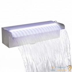 Cascade - Lame D'Eau 30 cm Inox + Led Couleur Pour Bassin De Jardin