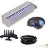 Pack Complet Cascade - Lame D'Eau 30 cm Inox + LED BLANC , Pompe, Tuyau, Connecteurs Bassins de jardin et piscines