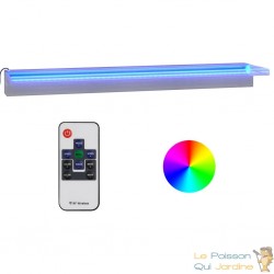 Cascade - Lame D'Eau 90 cm Inox + Led Couleur Pour Bassin De Jardin