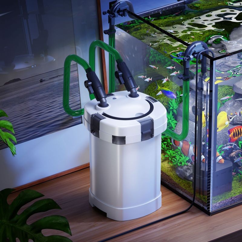 Filtre Aquarium Extérieur 800 L/h – 4 Étapes – Eau Douce & Salée