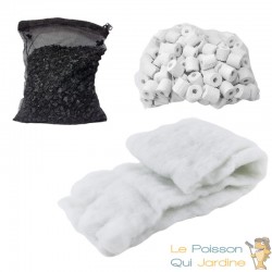 Pack Entretien Filtration Aquarium Charbon & Céramique MAX 200 L