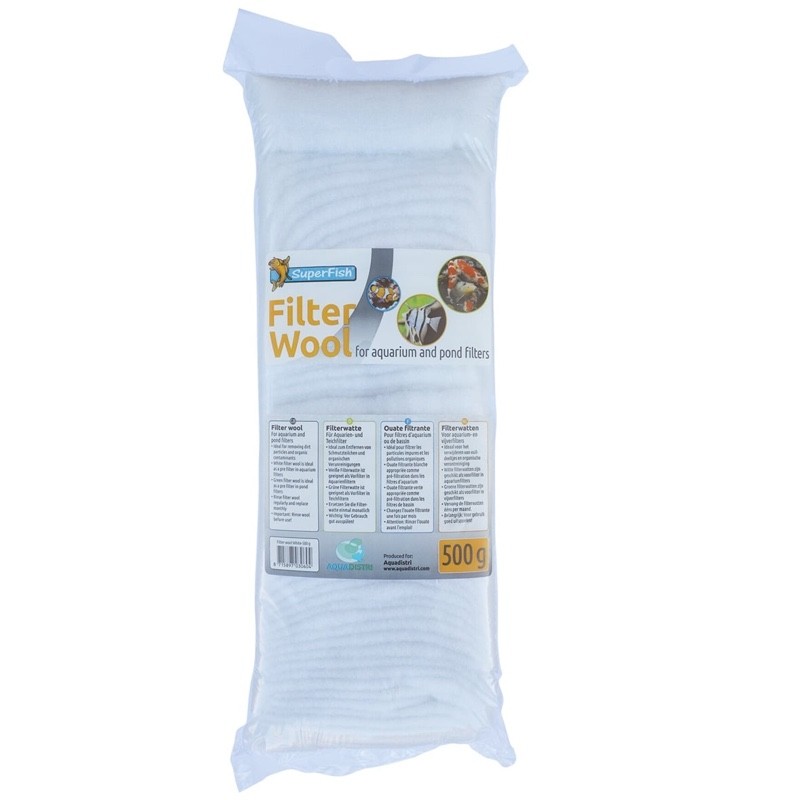 Ouate - Perlon blanc 500 gr pour filtre d'aquarium
