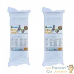 2 Ouates - Perlon blanc 500 gr pour filtre d'aquarium