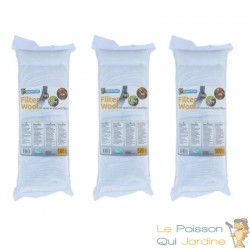 3 Ouates - Perlon blanc 500 gr pour filtre d'aquarium