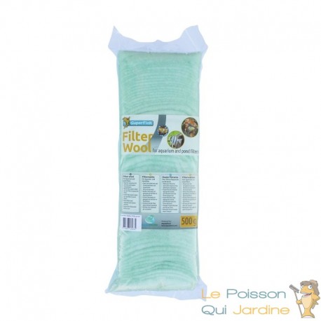 Ouate - Perlon Vert 500 gr pour filtre d'aquarium