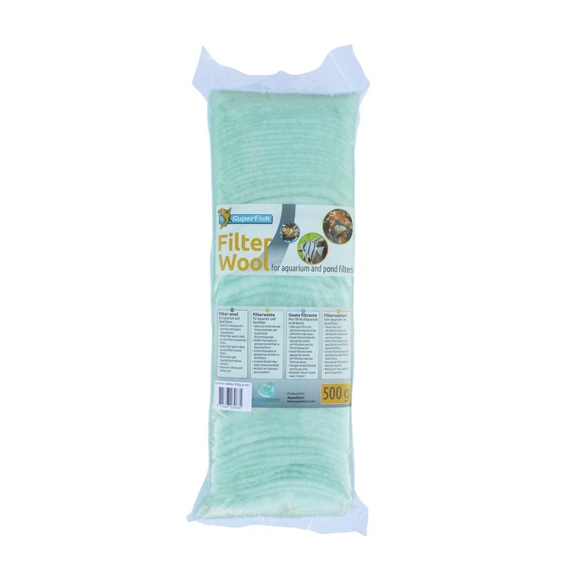 Ouate - Perlon Vert 500 gr pour filtre d'aquarium
