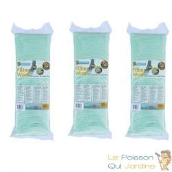 3 Ouates - Perlon Vert 500 gr pour filtre d'aquarium