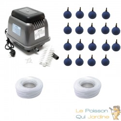 Set aération bassin 18 boules + pompe à air 16800 l/h. Bassins de + de 50 m³