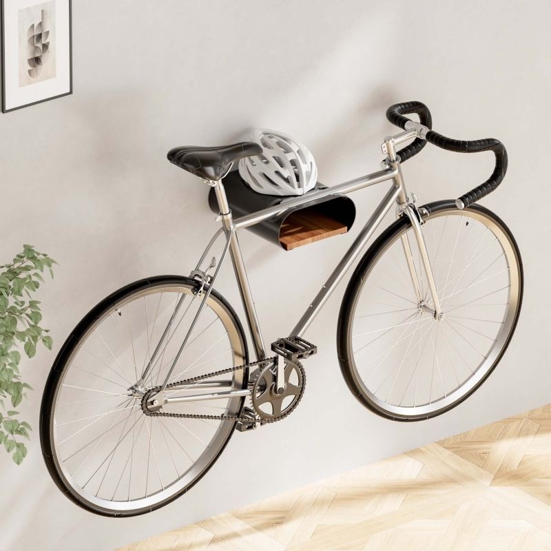 Porte-Vélos - Support Mural Moderne et élégant en bois : 25kg
