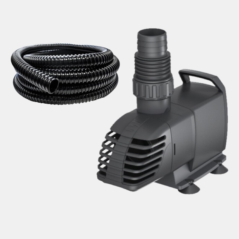 Pompe de bassin 11200 L/h – 85 W, silencieuse, de qualité + tuyau 40mm