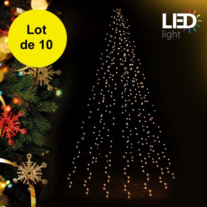 10 Guirlandes de Noël Blanc Chaud 6x2m 192 LED Qualité et sublime