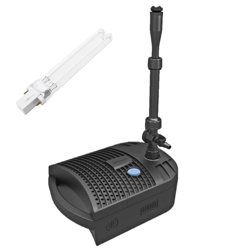 Pompe Filtre + Jets + UV 5W + Ampoule Supplémentaire Pour Bassin De Jardin Jusqu'à 2000 Litres