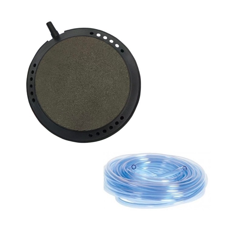 Pack 1 Diffuseur d'Air, Forme De Disque, 12 cm + 1 Tuyau De 25 m, Pour Bassins