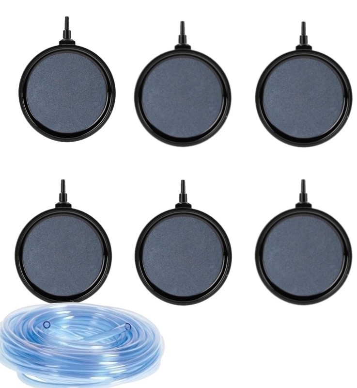 Lot De 6 Diffuseurs D'Air, PREMIUM Disque 10 cm +25m tuyau Bassins De Jardin