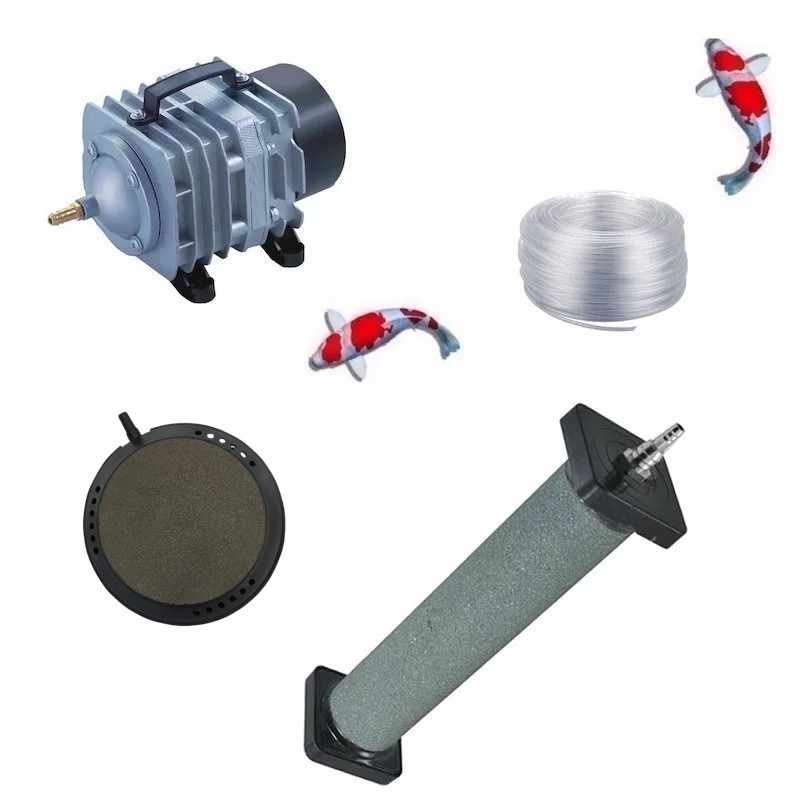 Set aération bassin de jardin 3 Disques 10 cm + 2 diffuseurs 22 cm de 12000 à 15000 l