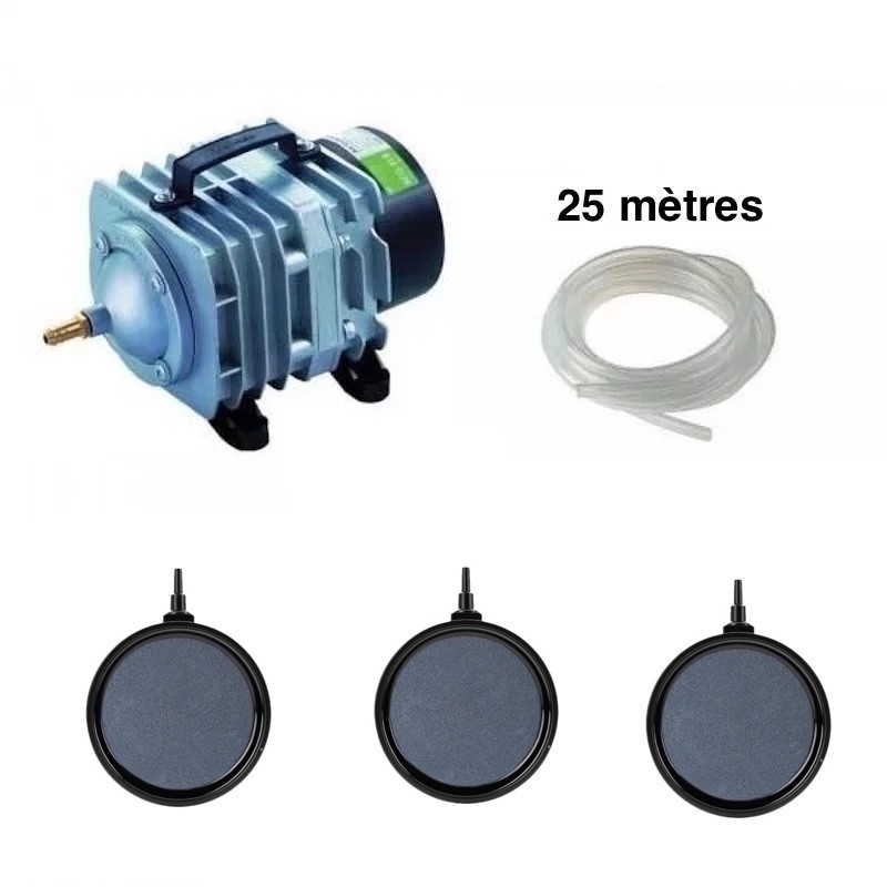 Set aération 3 disques 10 cm PREMIUM bassin de jardin de 7000 à 10000 litres