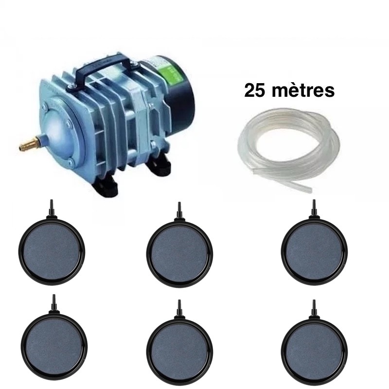 Set aération 6 disques 10 cm PREMIUM bassin de jardin de 7000 à 10000 litres
