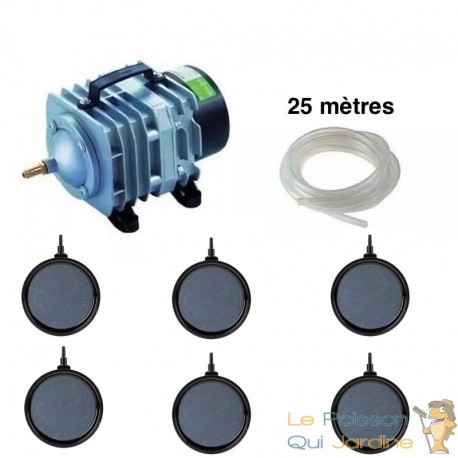 Set aération bassin 6 disques 10 cm PREMIUM de 12000 à 15000 litres