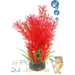 Plante plastique rouge avec bulleur pour aquarium : 20cm