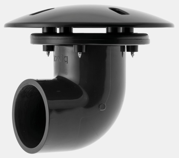 Bonde de fond à 90° 63 mm pour bassins de jardin et piscine.