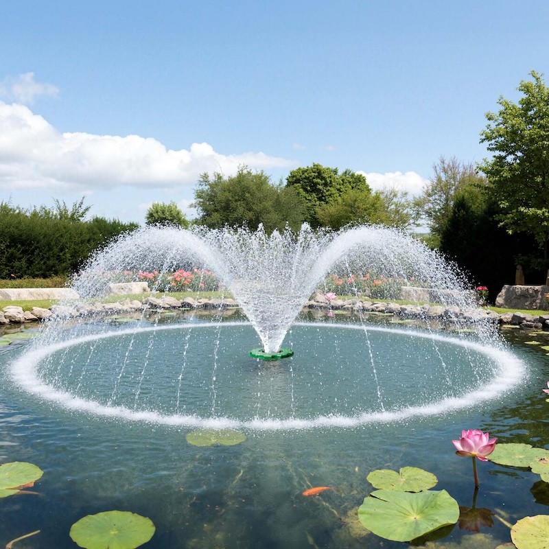 Fontaine flottante bassin & piscine – 20 000 l/h – Jet 1 m – Ø 3 m – Pompe 90 W avec filtre