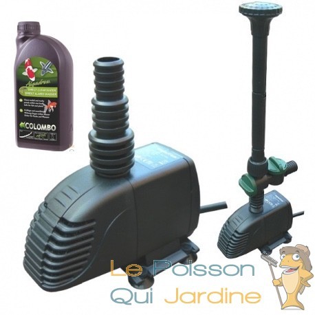 Pompe Fontaine + Jets d'eau 1000 l/h, Hauteur Du Jet, 120 cm + Anti Algues