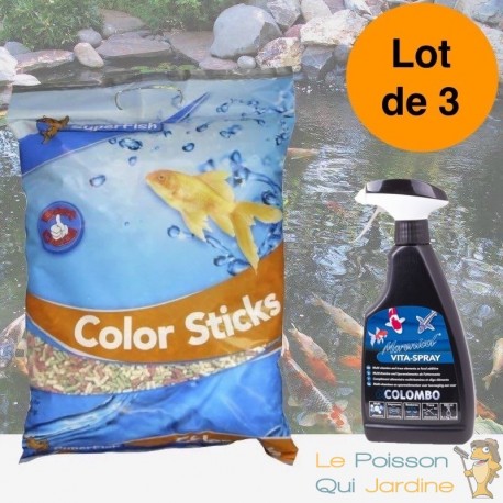 3 Nourritures Mix En Sticks 15 L Pour Kois : Bassin Et D'Étangs