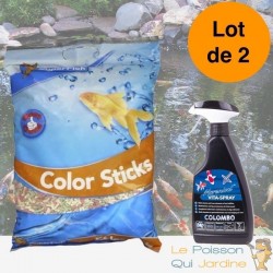 2 manger Nourritures Mix En Sticks 15 L Pour Kois : Bassin Et D'Étangs