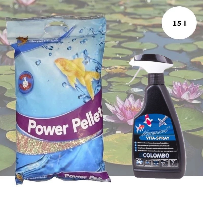 Pack Granulés 15 L + Spray Vitaminé – Poissons de Bassin et Étangs