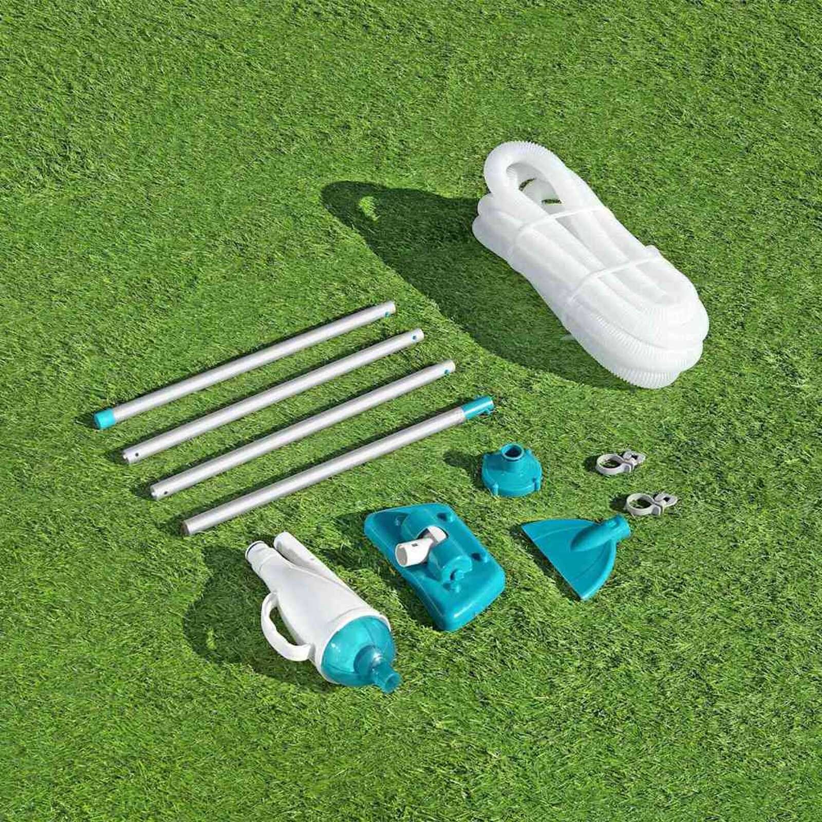 Aspirateur de piscine manuel 224 cm – Nettoyage fond de bassin extérieur
