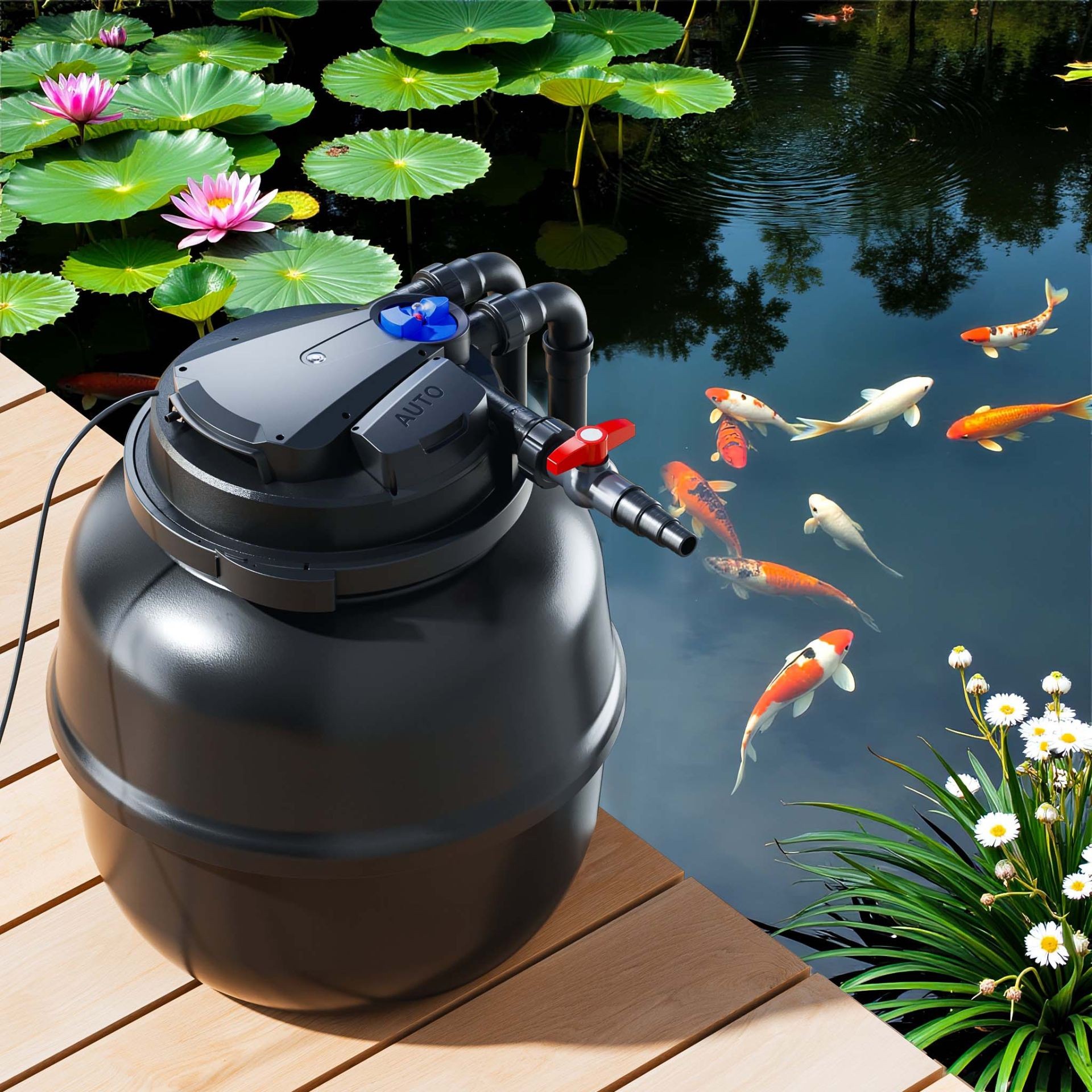 Filtre Bassin Pression 80000L EasyClean - UV 55W Motorisé