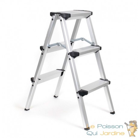 Escabeau Double Aluminium 2x3 Marches - Charge 150 kg | Solide