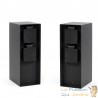 Lot de 2 Bornes Multiprises Jardin 4 Prises IP44 | Acier Noir