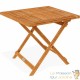 Lot de 2 Tables d'appoint de jardin 70x70x73cm pliables bois d'acacia