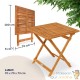 Lot de 2 Tables d'appoint de jardin 70x70x73cm pliables bois d'acacia