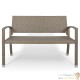 Banc de jardin 122 x 90 x 55 cm en polyrotin 2 places