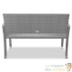 Banc de jardin en polyrotin 2 places 122 x 90 x 55 cm - Gris
