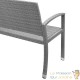Banc de jardin en polyrotin 2 places 122 x 90 x 55 cm - Gris