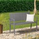 2 Bancs de jardin en polyrotin 2 places 122 x 90 x 55 cm - Gris