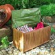 Coffre de jardin 205L en bois d'acacia avec doublure intérieure