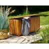 Coffre de jardin 205L en bois d'acacia avec doublure intérieure