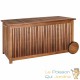 Coffre de jardin 205L en bois d'acacia avec doublure intérieure
