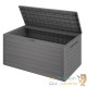 Coffre de jardin noir 270L polyrotin Marron et roues