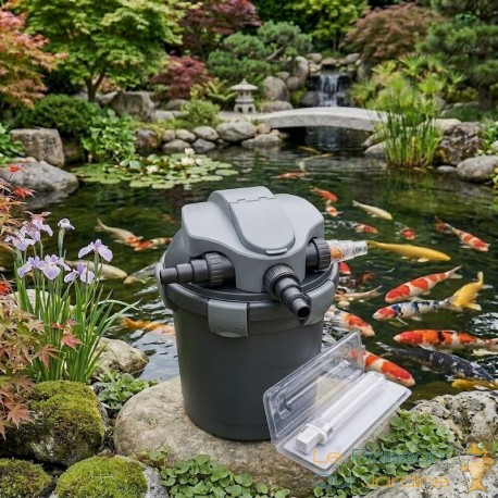 Filtre de bassin pression 10000L UV 9W + 1 ampoule de rechange supplémentaire