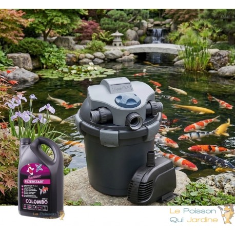 Kit Filtration Complet Bassin 5000L - Filtre Pression UV 7W + Pompe 2000 L/H + bactéies