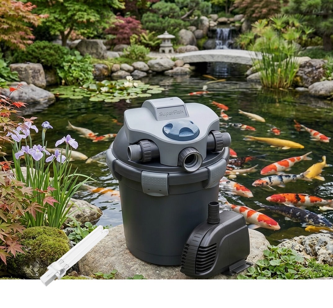 Kit Filtration Complet Bassin 5000L UV 7W + Pompe + 1 ampoule de rechange