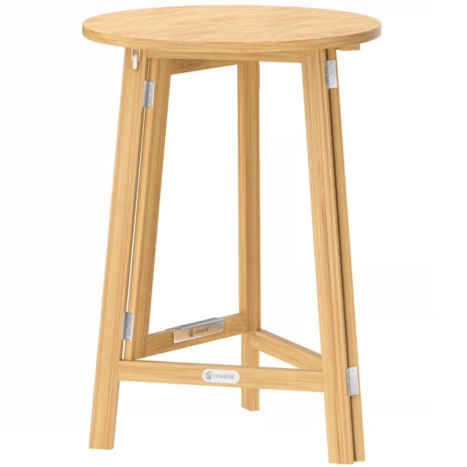 Table haute pliable en bois Ø80cm - Mange-debout jardin et terrasse