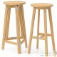 Lot de 2 chaises hautes mange-debout en bois massif pliable