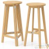 Lot de 2 chaises hautes mange-debout en bois massif pliable