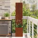 Jardinière avec panneau décoration pissenlit 32 x 32 x 150 cm - Acier Corten